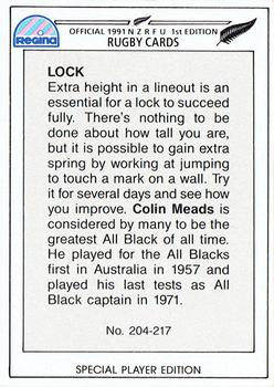 1991 Regina NZRFU 1st Edition #204 Colin Meads Back